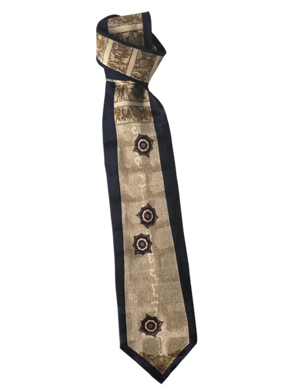 LUCIANO GATTI Vintage Retro Silk Necktie Made In Italy NWOT
